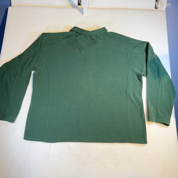 L.L. Bean Micro Fleece 1/4 Zip Top Mens XXL Reg Hunter Green Zipped Chest Pocket - Picture 3 of 8